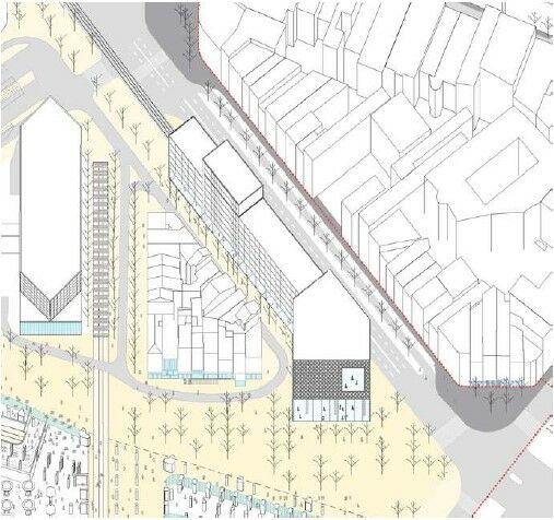 Project Jamar: uittreksel van het stadsproject dat voorstelt om de wijk van het Zuidstation te transformeren tot ‘woonvriendelijk station’